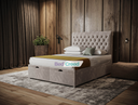Cupid Chesterfield Sleigh Scroll Divan Ottoman Bed