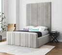 Lino Stripe Line Linear Upholstered Fabric Bed