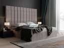 Sensatori Wide Headboard Stripe Line Linear Upholstered Bed