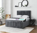 Marylyn Stripe Line Linear Upholstered Fabric Bed