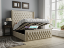 Orlando Chesterfield Fabric Upholstered Wingback Bed