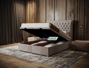 Cupid Chesterfield Sleigh Scroll Divan Ottoman Bed